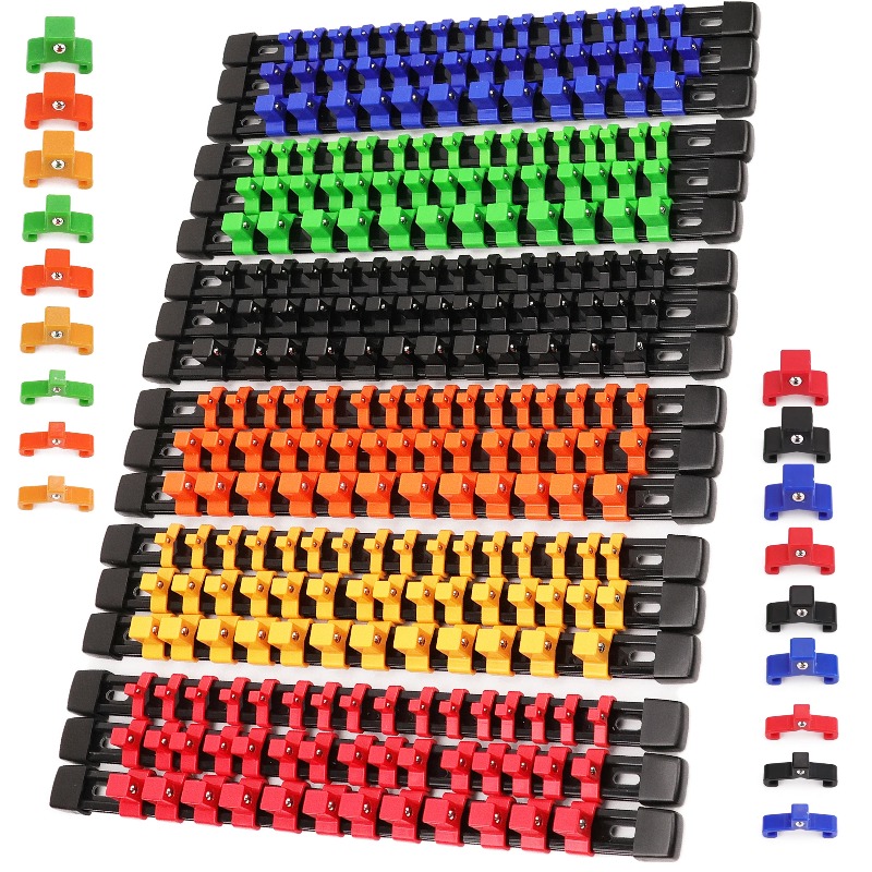 File Cabinet Drawer - 18ピースソケットオーガナイザーセット（ツールボックスの引き出し、ドライブソケットトレイ、ホルダークリップレール用）