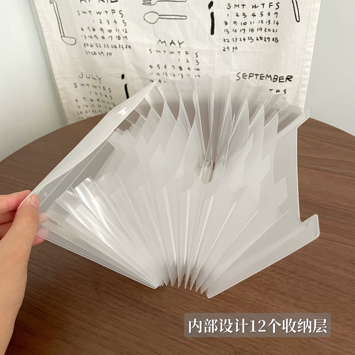 File Cabinet Drawer - A6アコーディオンフォルダー 12ポケット拡張ファイルオーガナイザー 大容量収納フォルダー ドキュメント、カード、ステッカー、プランナー用