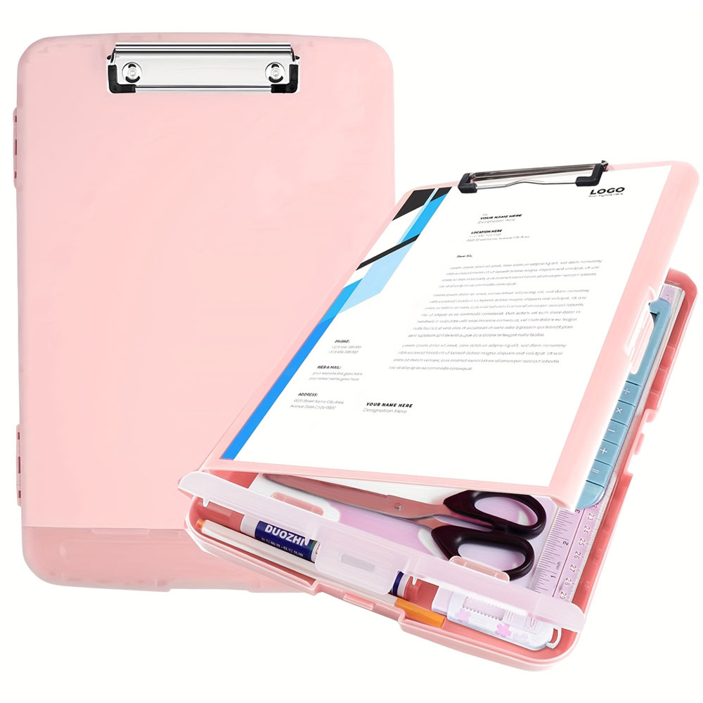 Document Scanner Portable - 多機能PPプラスチック製二層フォルダー（収納コンパートメント、ペンホルダー、ペーパークリップ付き）、軽量で持ち運びやすい。