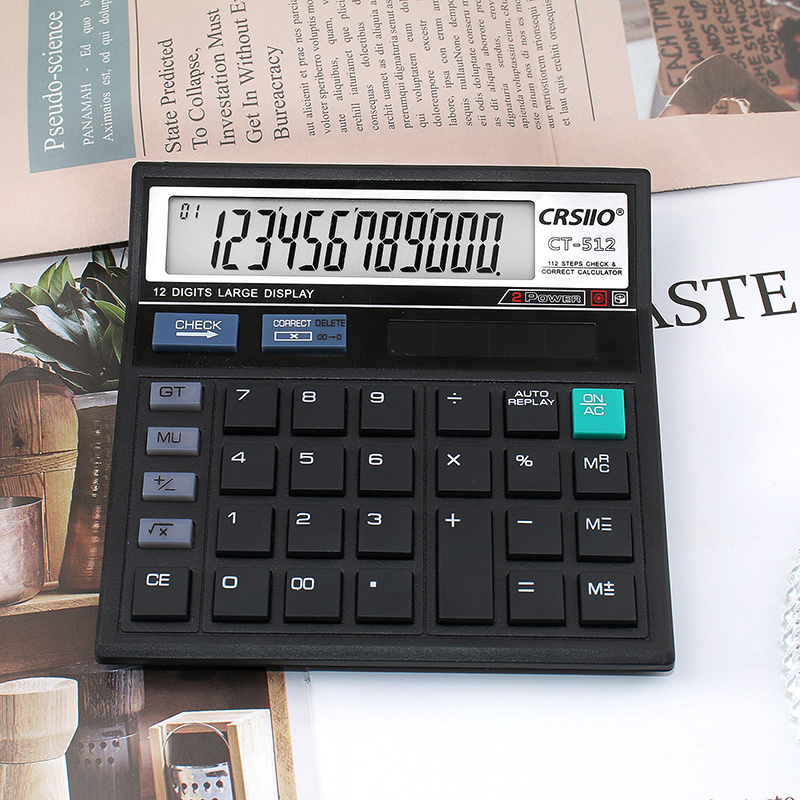 Home Office Tax - 12 桁 LCD ディスプレイ電卓標準機能電卓ソーラー & バッテリーデュアル電源家庭用基本デスクトップオフィス