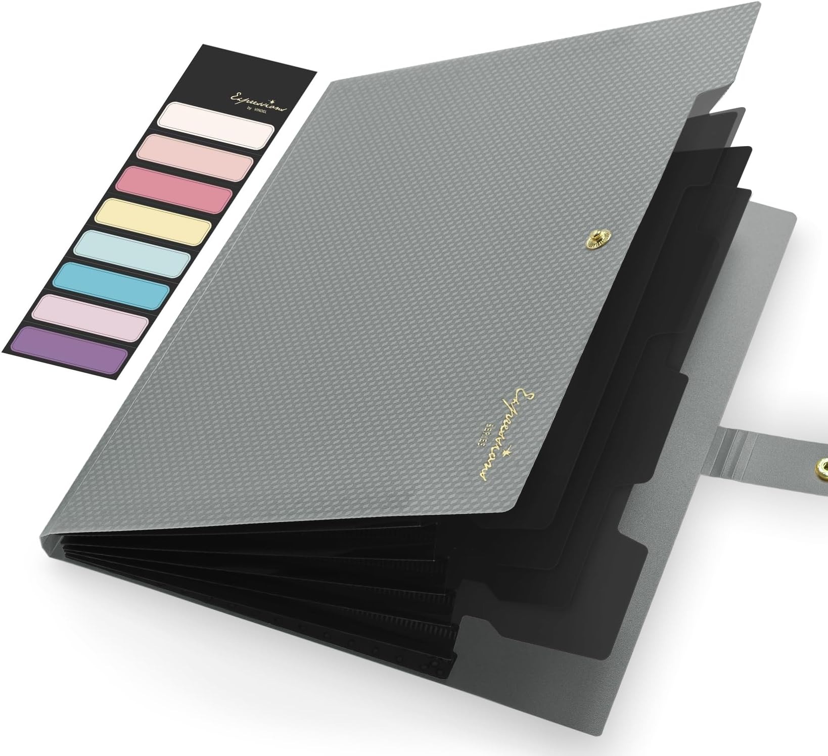 Document Scanner Portable - 拡張ファイルフォルダー、書類用5ポケットフォルダー、学校事務用品用ポータブルペーパーオーガナイザー、A4サイズ