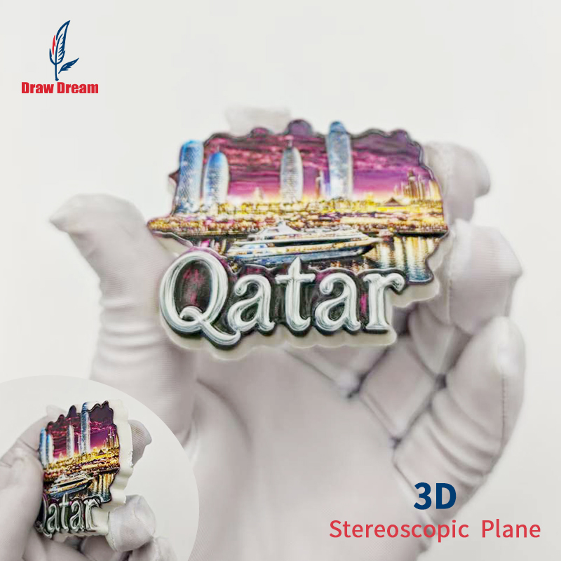 1個 カタール 3D 冷蔵庫マグネット、都市上空からの世界旅 - Home Office Qatar Travel のレビューと価格