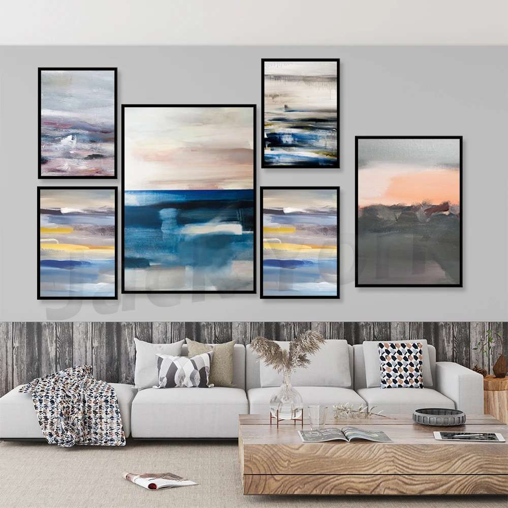 抽象的な水彩画、抽象的な赤面の絵画、ホームオフィスの装飾ポス - Home Office York のレビューと価格