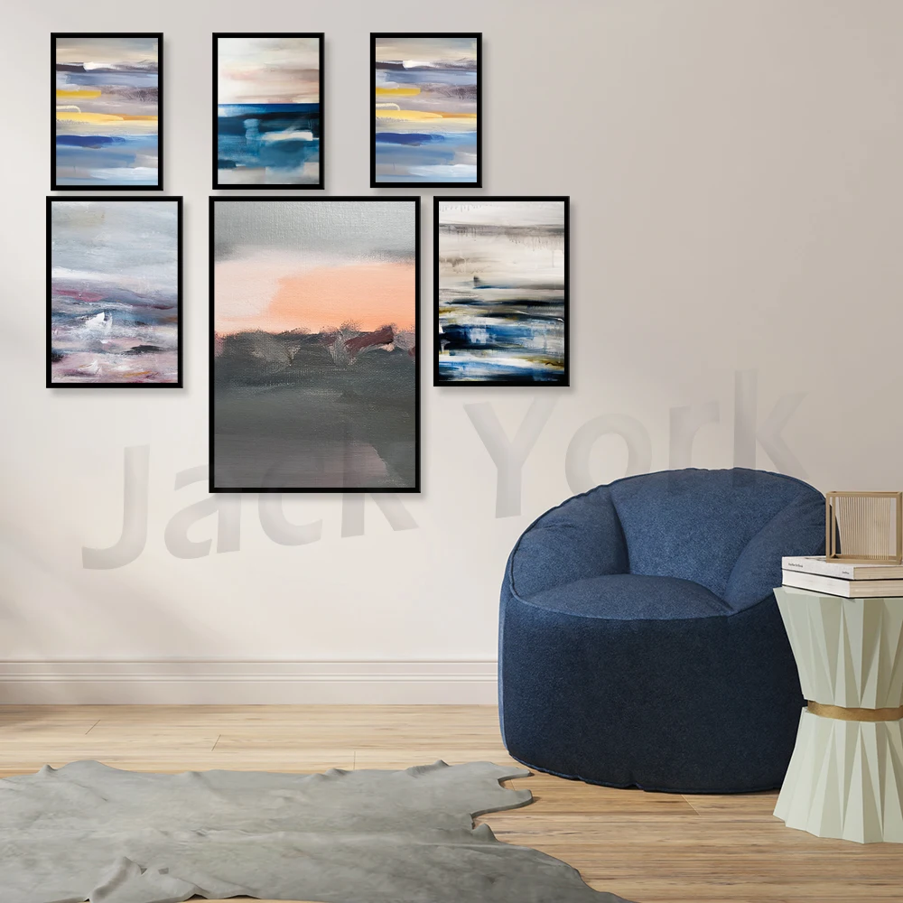 抽象的な水彩画、抽象的な赤面の絵画、ホームオフィスの装飾ポス - Home Office York のレビューと価格