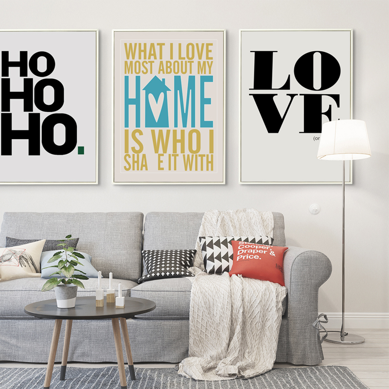 キャンバスアート絵画,抽象的な英語のフレーズ,印刷されたポス - Home Office York のレビューと価格