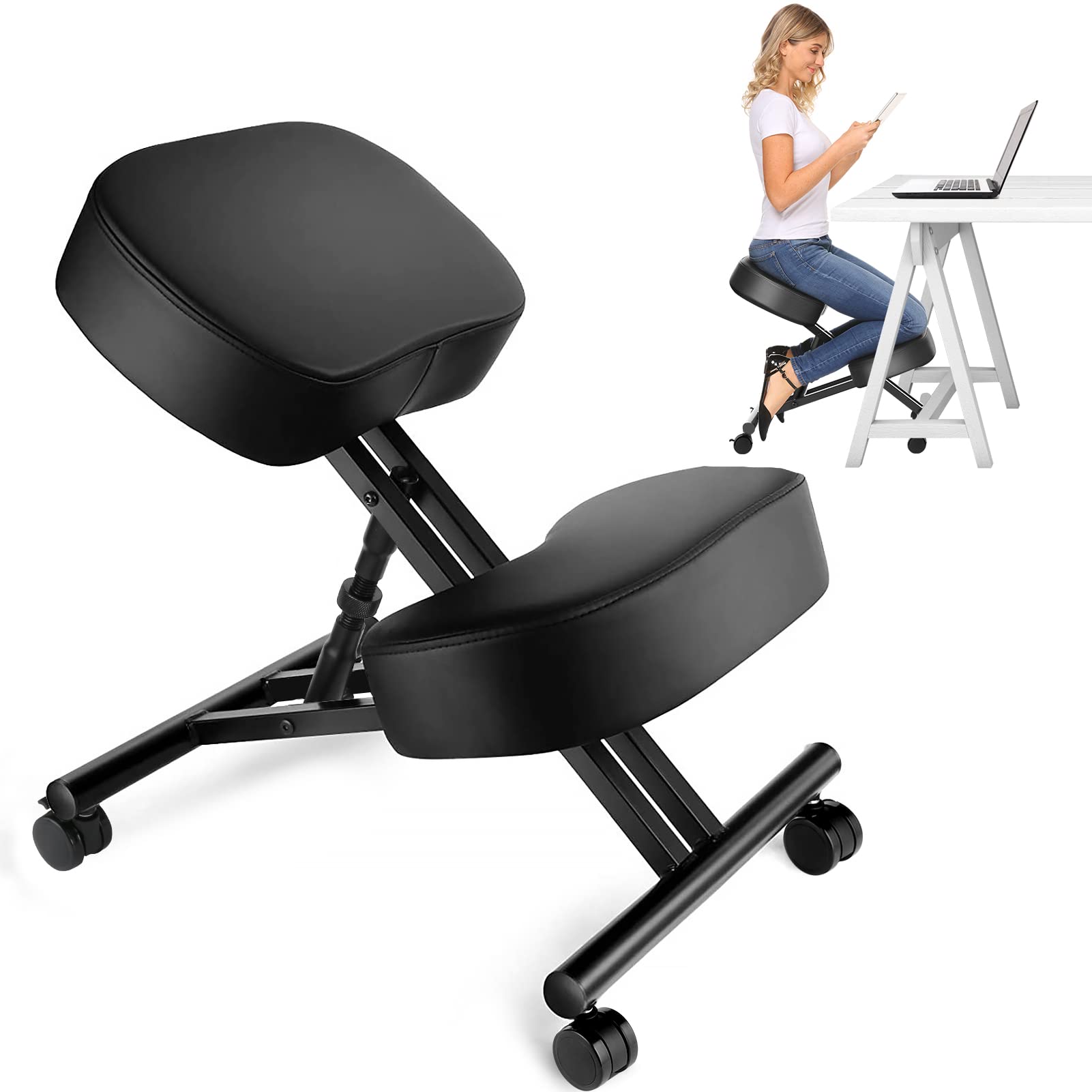 オフィス用のエルゴノミクスニーリングチェア、家庭およびオフィ - Home Office Chair のレビューと価格