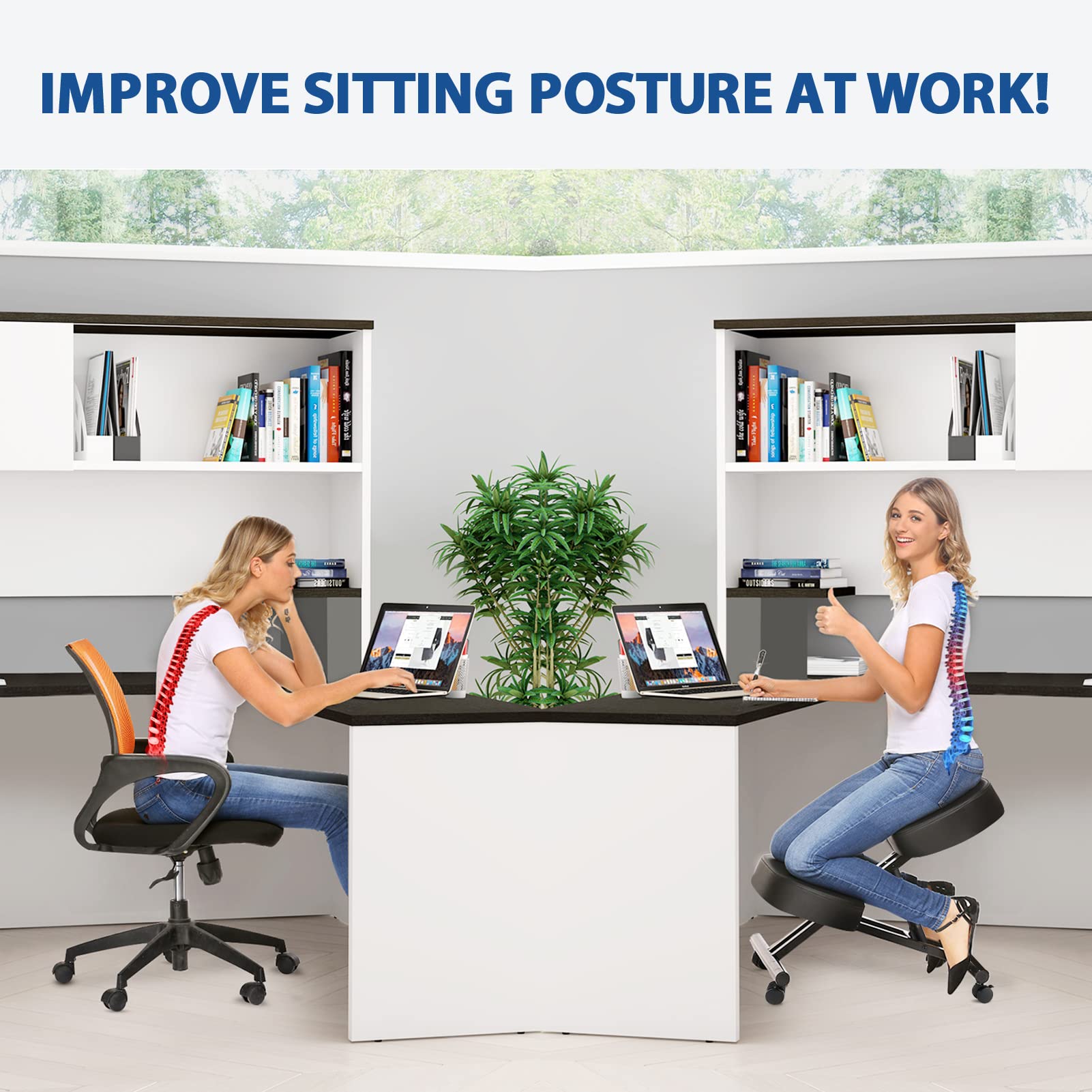 オフィス用のエルゴノミクスニーリングチェア、家庭およびオフィ - Home Office Chair のレビューと価格