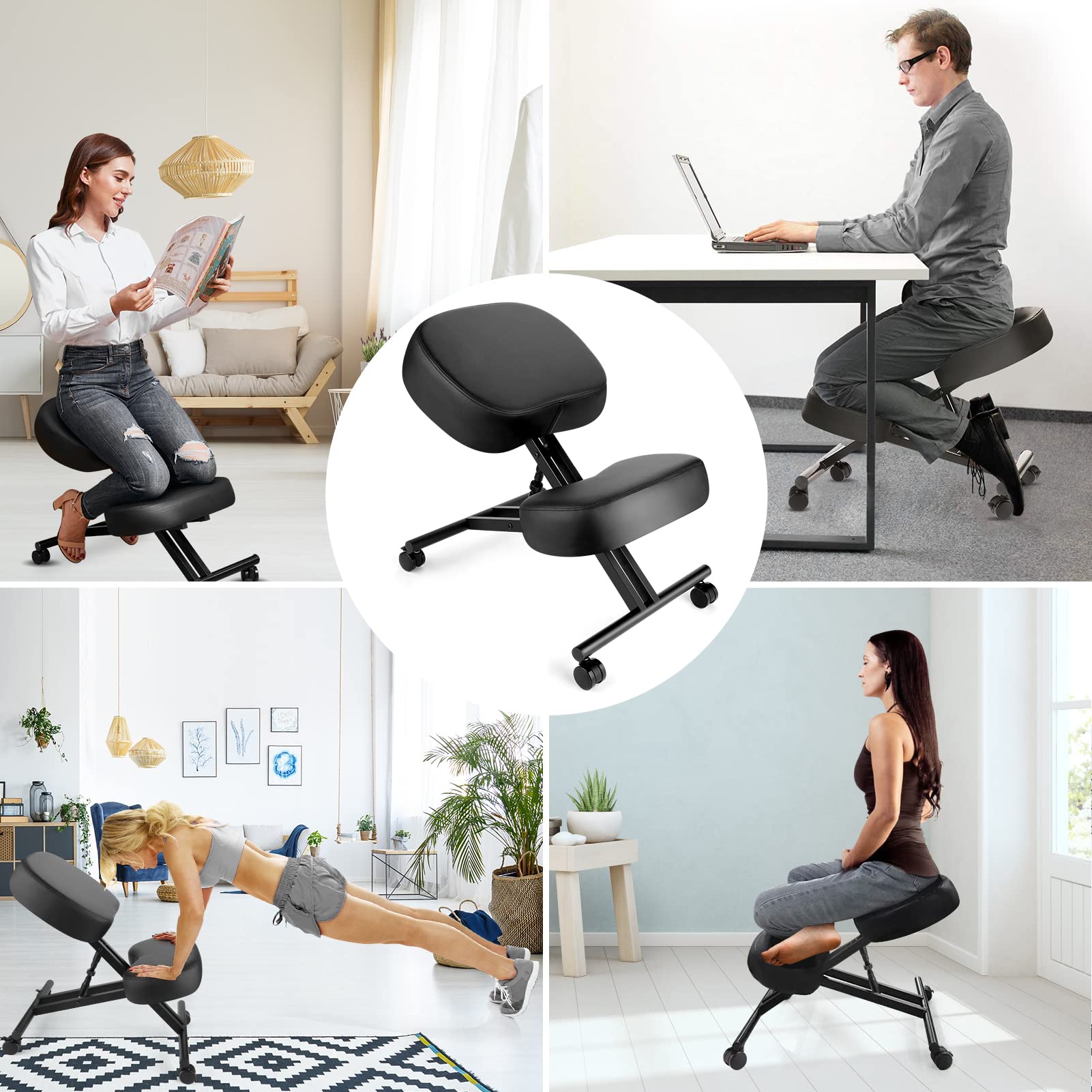 オフィス用のエルゴノミクスニーリングチェア、家庭およびオフィ - Home Office Chair のレビューと価格