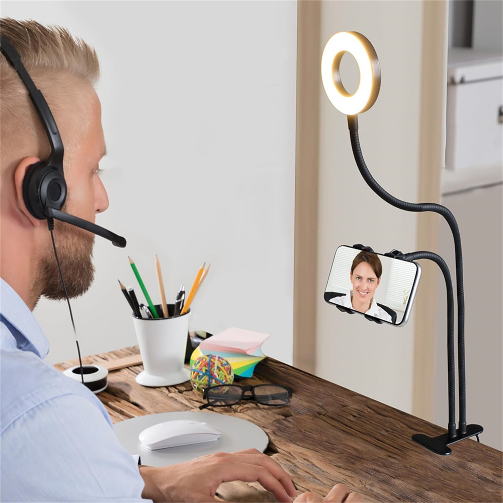 自撮りリングライト付きユニバーサルフレキシブル携帯電話ホルダ - Home Office Inspiration のレビューと価格