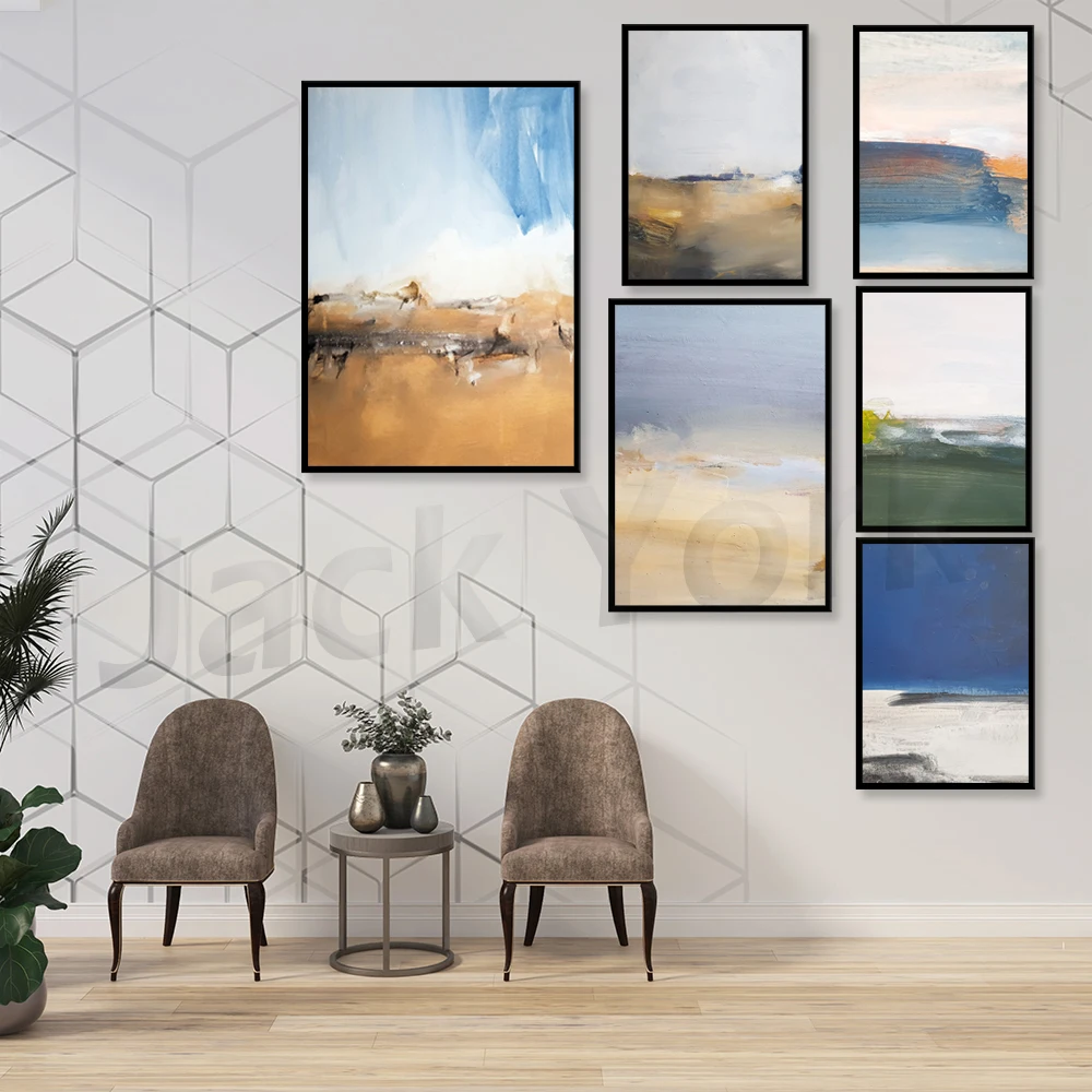 抽象的な水彩画、ホームオフィスの装飾、ブラシストロークプリン - Home Office York のレビューと価格