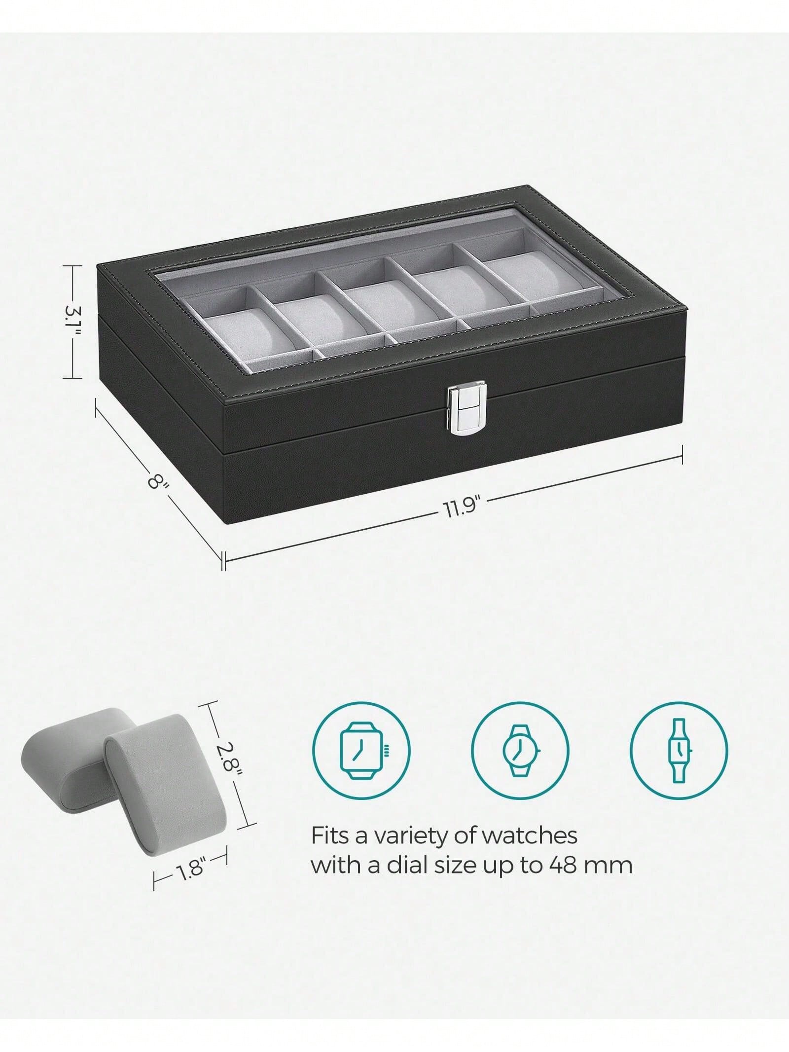 12スロットのロック可能な時計ボックス、ガラス蓋と引き出し付 - File Cabinet Drawer のレビューと価格