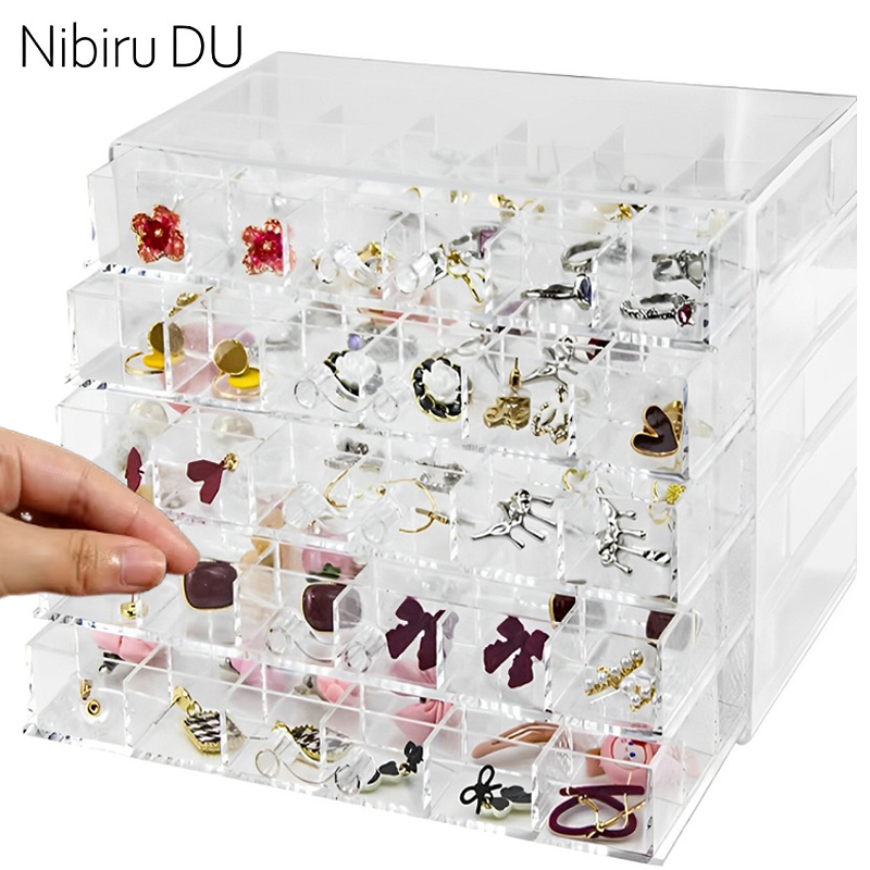 透明なジュエリー収納ボックス,引き出し付き多層プラスチックデ - File Cabinet Drawer のレビューと価格