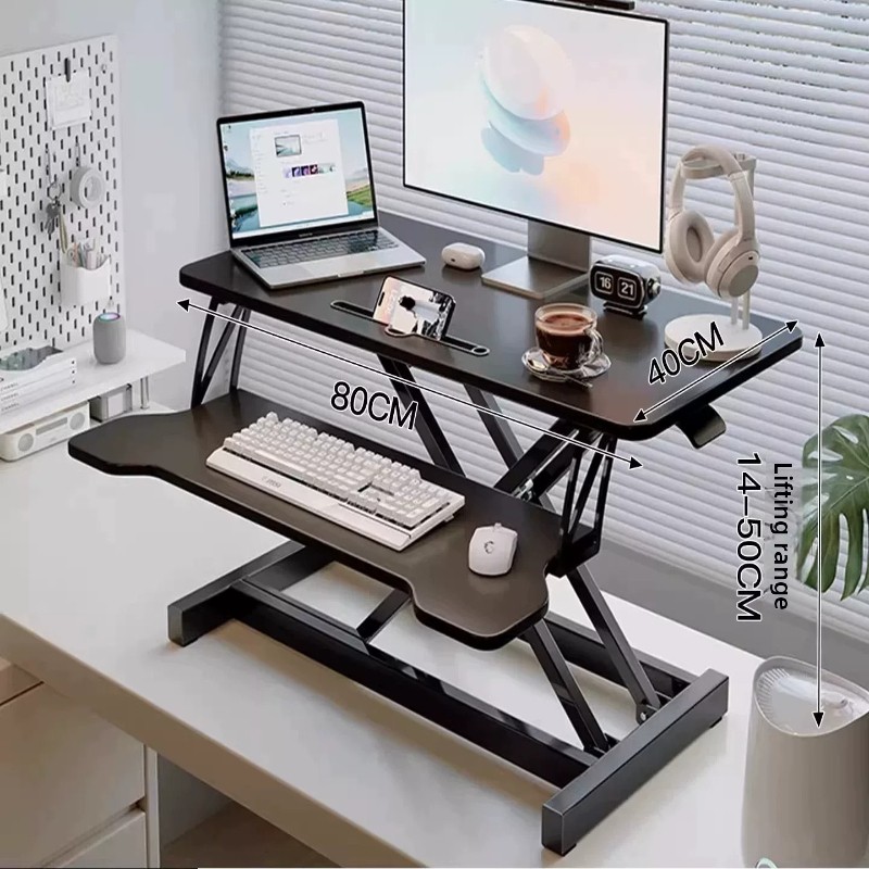 スタンディングデスクライザー高さ調節可能なデュアルサーフェス - Home Office Desk Ideas のレビューと価格