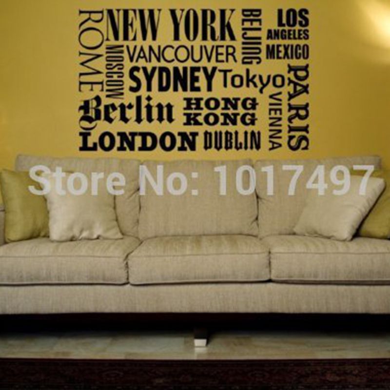 ニューヨークロンドン引用ウォールステッカー、世界の都市名、ビ - Home Office York のレビューと価格