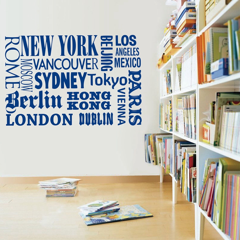 ニューヨークロンドン引用ウォールステッカー、世界の都市名、ビ - Home Office York のレビューと価格