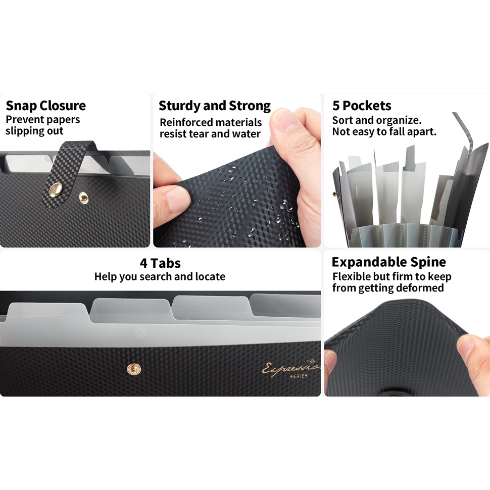 拡張ファイルフォルダー、書類用5ポケットフォルダー、学校事務 - Document Scanner Portable のレビューと価格