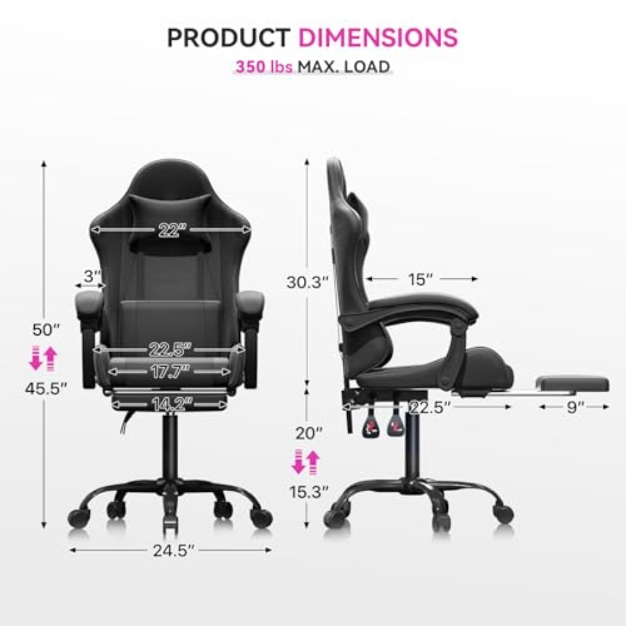 ホームオフィス用ゲーミングチェア、PUレザー、ブラック、人間 - Home Office Chair のレビューと価格