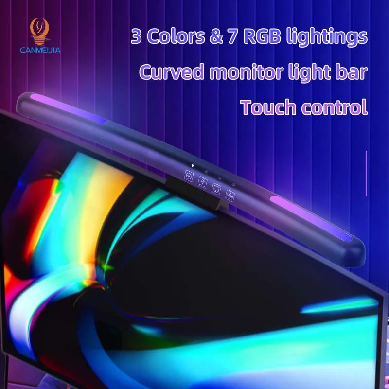 湾曲したLEDモニターライトバー,USB,RGB,PCスクリ - Home Office Inspiration のレビューと価格